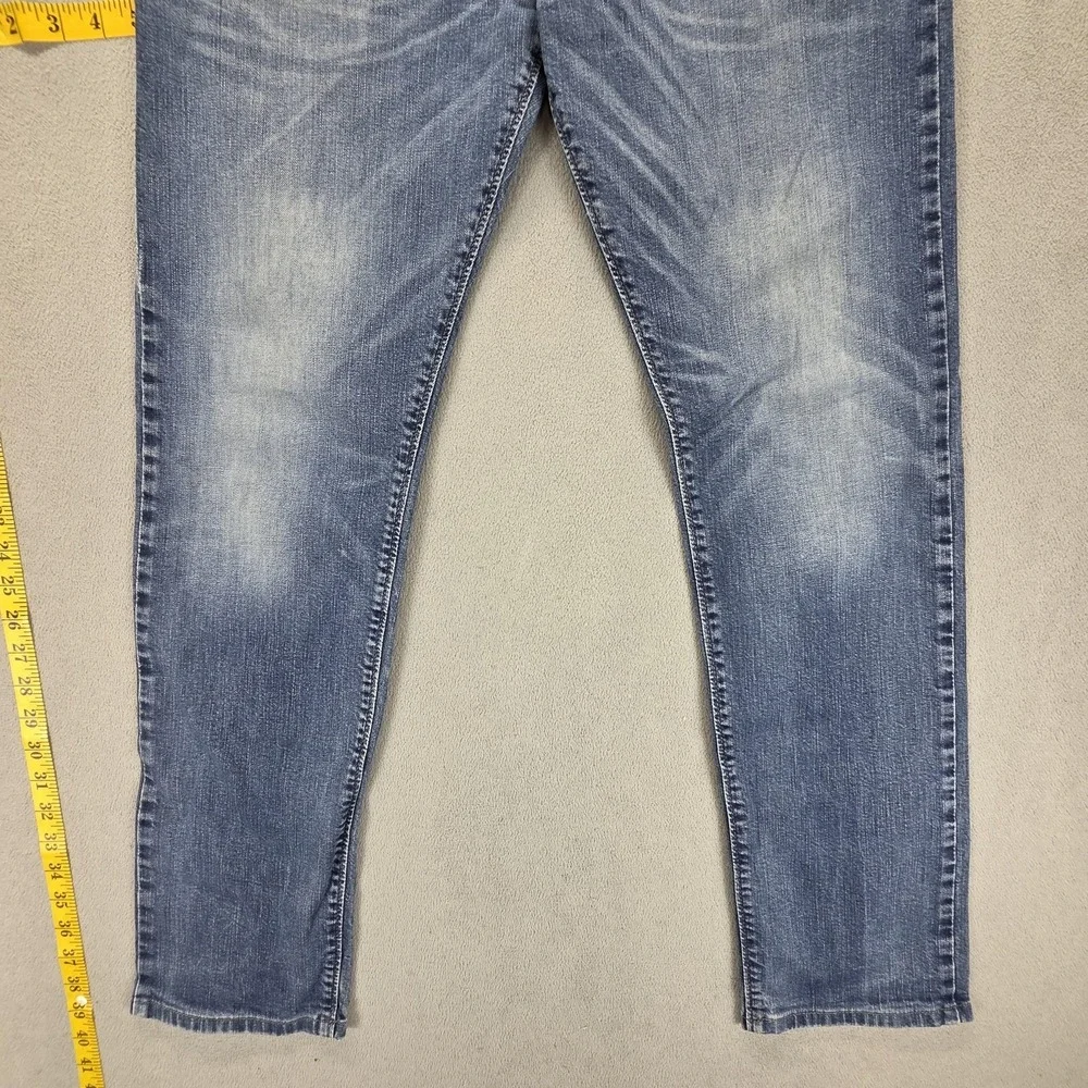 Diesel Jeans Mens 32x34 Blue Buster Regular Slim Tapered Stretch Honeycomb 0853R